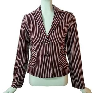 Ben Sherman Blazer Size Small Red Gray Blue Stripes 2 Buttons Pockets Lined